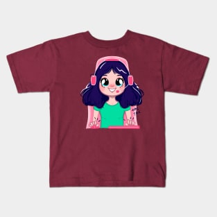 Cute girl gamer character Kids T-Shirt